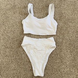 Aerie high waisted crossover bottom bikini set